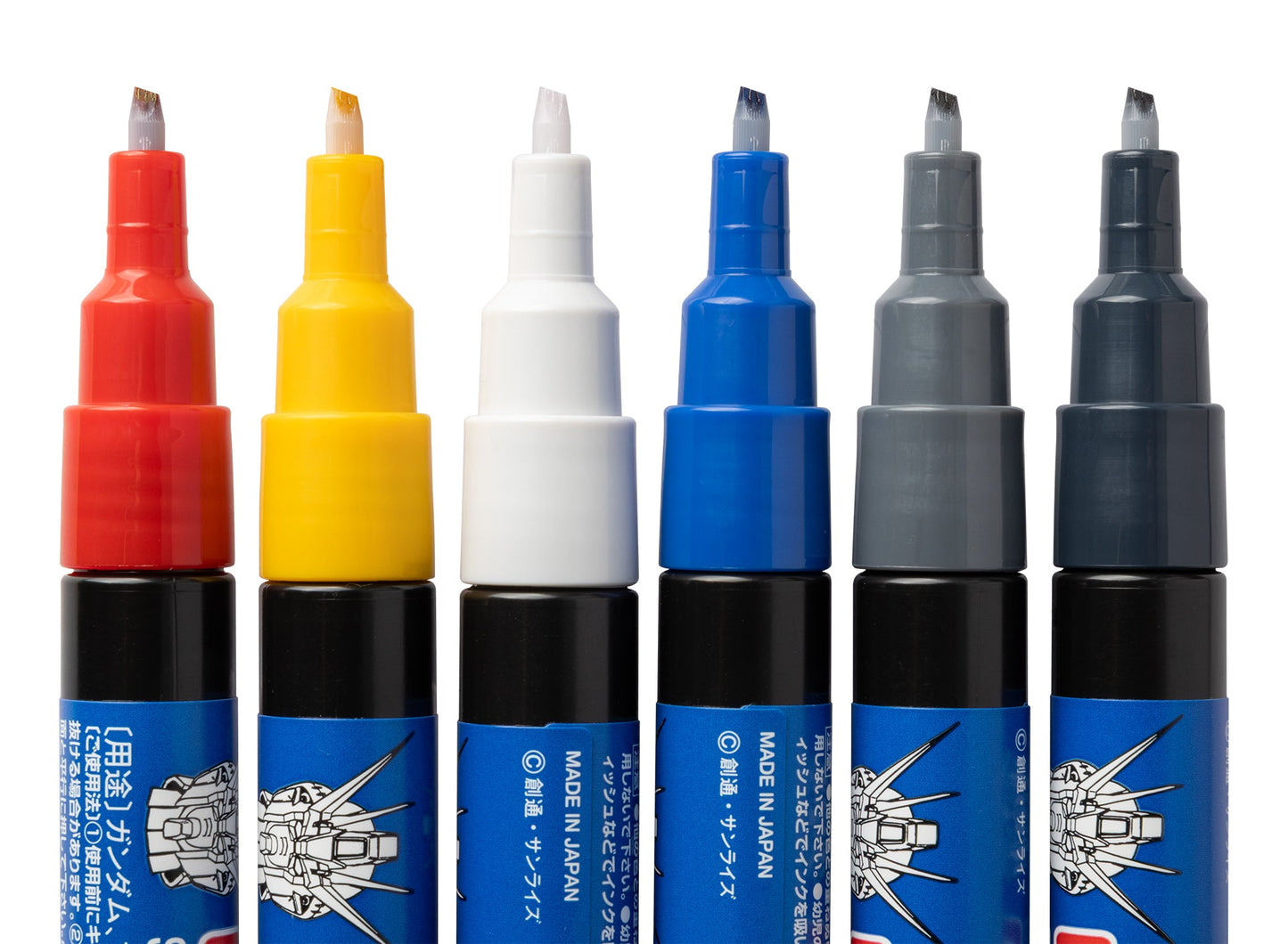 Mr. Hobby GMS109 Gundam Seed Basic Set Felt-Tip Pen Chisel Tip Set of 6 without caps by GSI Creos