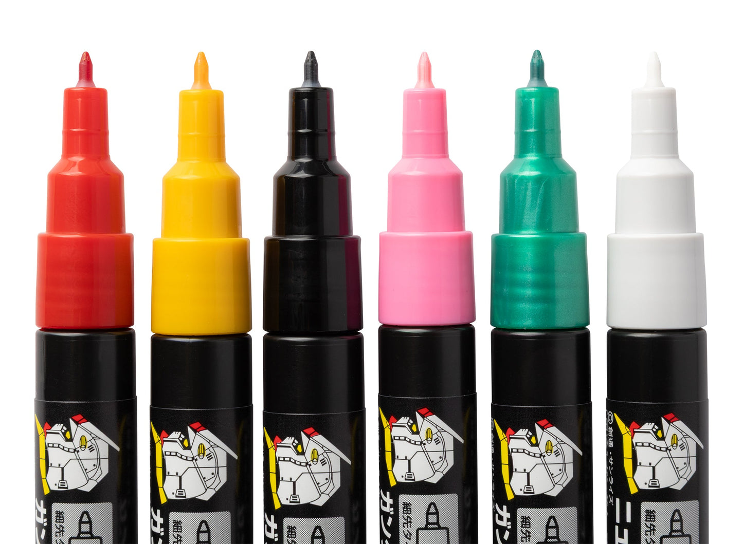 Mr. Hobby GMS110 Gundam Fine Edge Set Felt-Tip Pen Chisel Tip Set of 6 without caps by GSI Creos