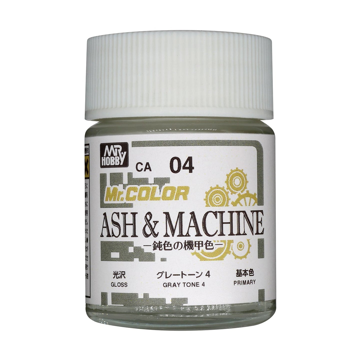 Mr. Hobby CA04 Mr. Color Ash & Machine Gray Tone 4 Model Paint by GSI Creos 18 ml paint bottle front view