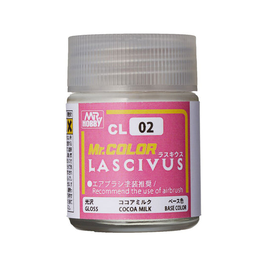 Mr. Hobby CL02 Mr. Color Lascivus Cocoa Milk Model Paint by GSI Creos 18 ml paint bottle front view