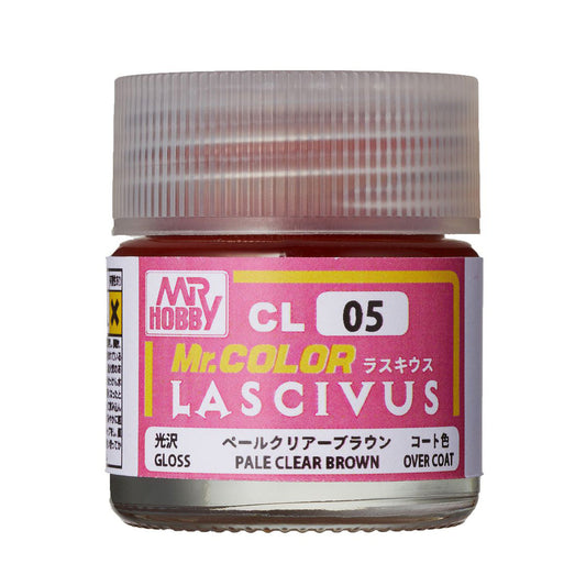 Mr. Hobby CL05 Mr. Color Lascivus Pale Clear Brown Model Paint by GSI Creos 10 ml paint bottle front view