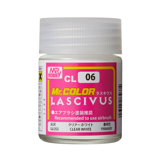 Mr. Hobby CL06 Mr. Color Lascivus Clear White Model Paint by GSI Creos 18 ml paint bottle front view