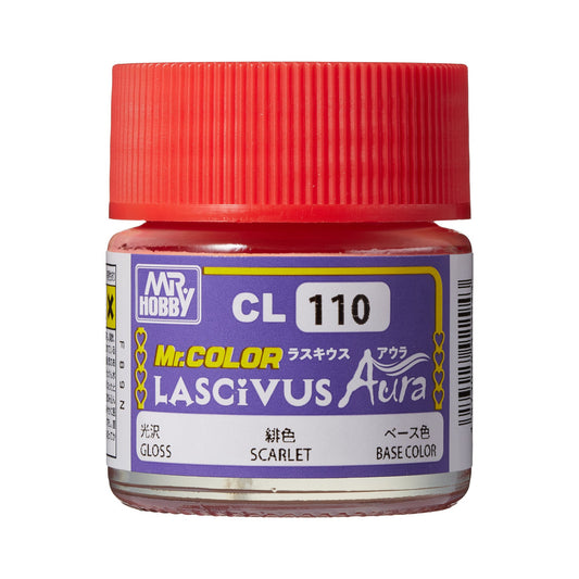 Mr. Hobby CL110 Mr. Color Lascivus Gloss Scarlet Model Paint by GSI Creos 18 ml paint bottle front view