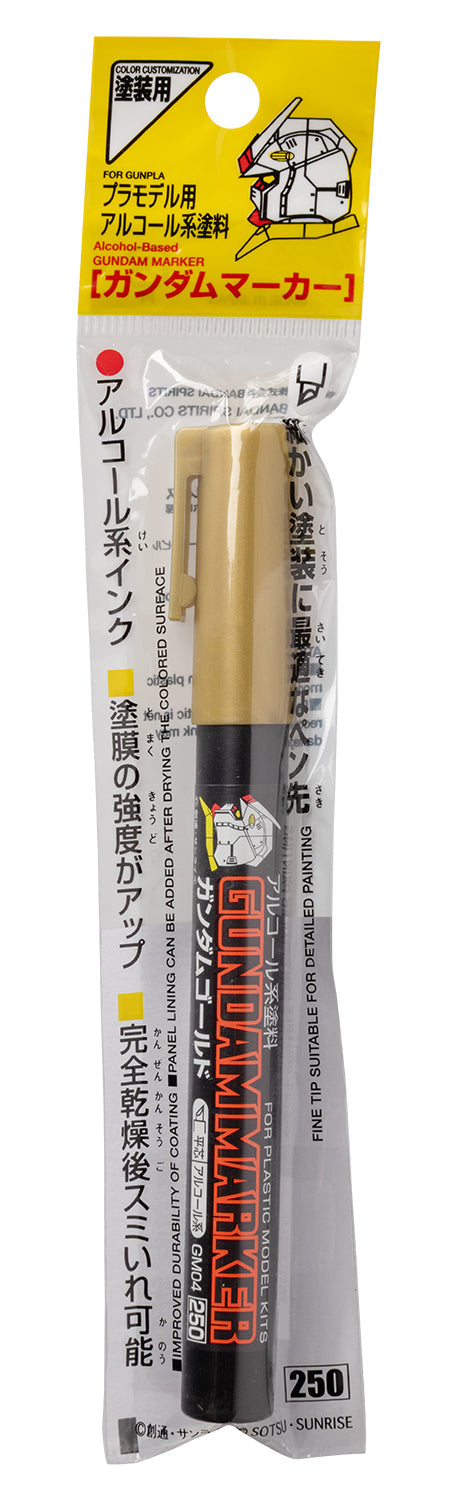 Mr. Hobby GM04 Gundam Marker Gold Felt-Tip Pen Gold color Chisel Tip in original packaging by GSI Creos