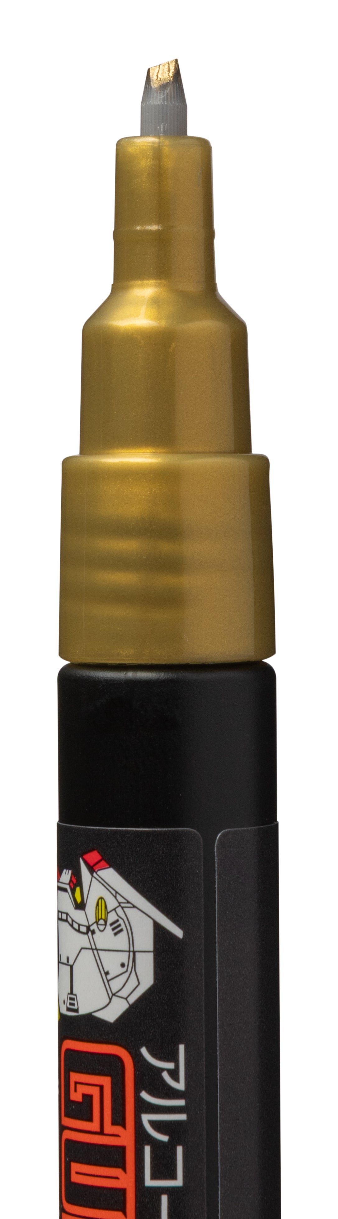 Mr. Hobby GM04 Gundam Marker Gold Felt-Tip Pen Gold color Chisel Tip close up by GSI Creos