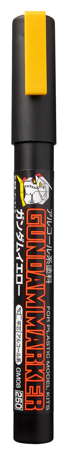 Mr. Hobby GM08 Gundam Marker Yellow Felt-Tip Pen Yellow color Chisel Tip without packaging by GSI Creos