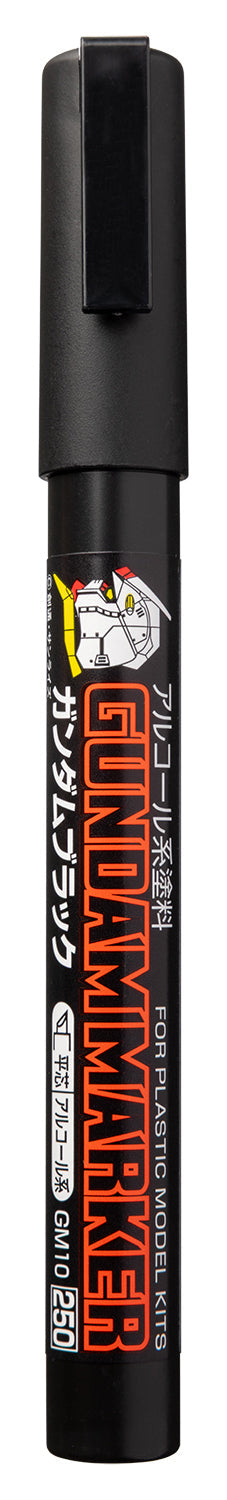 Mr. Hobby GM10 Gundam Marker Black Felt-Tip Pen Black color Chisel Tip without packaging by GSI Creos