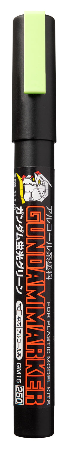 Mr. Hobby GM15 Gundam Marker Green Fluorescent Felt-Tip Pen Green color Chisel Tip without packaging by GSI Creos