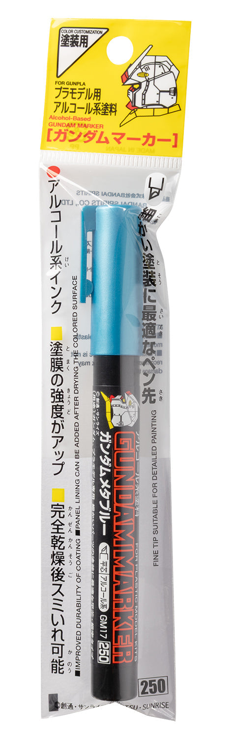 Mr. Hobby GM17 Gundam Marker Meta Blue Felt-Tip Pen Blue color Chisel Tip in original packaging by GSI Creos