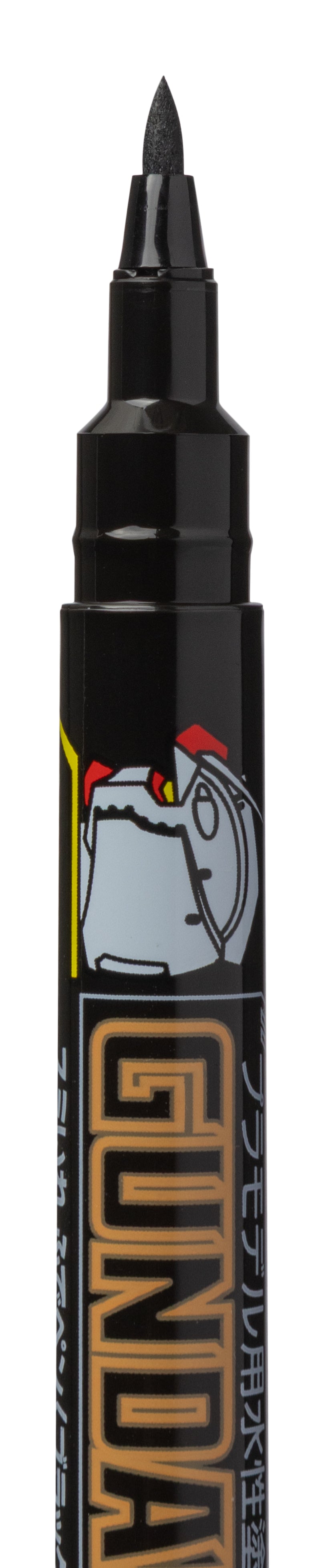 Mr. Hobby GM20 Gundam Marker Black Felt-Tip Pen Black color Extra Fine Tip close up by GSI Creos