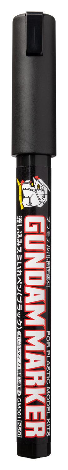 Mr. Hobby GM-301P Gundam Marker Black Felt-Tip Pen Black color Fine Tip without packaging by GSI Creos