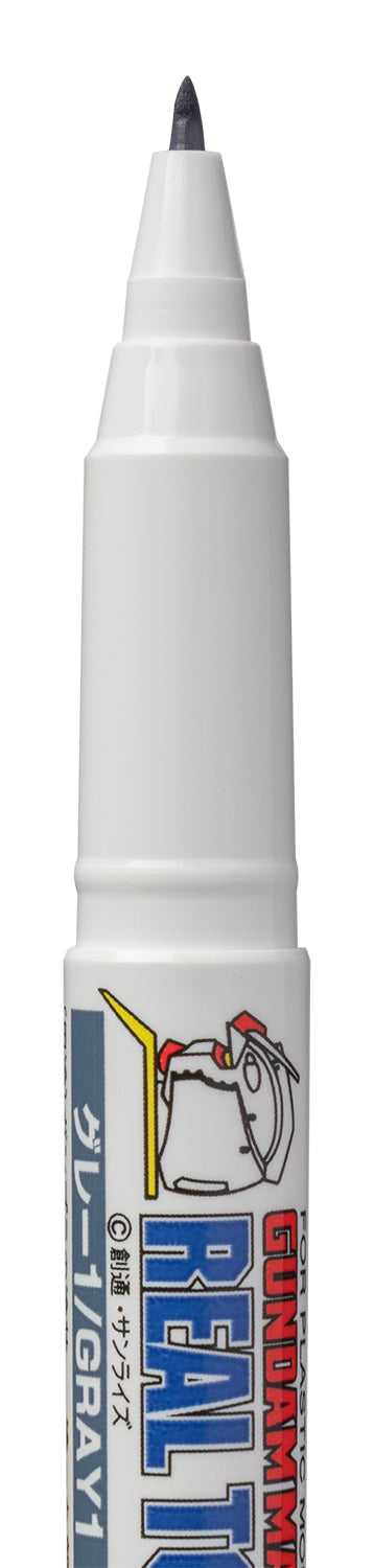 Mr. Hobby GM401 Real Touch Marker - Real Touch Gray 1 Felt-Tip Pen Gray color Extra Fine Tip and Broad Tip close up broad by GSI Creos