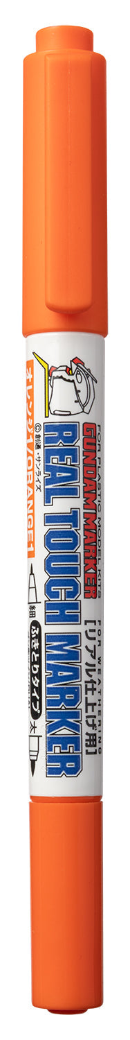Mr. Hobby GM405 Real Touch Marker - Real Touch Orange 1 Felt-Tip Pen Orange color Extra Fine Tip and Broad Tip without packaging by GSI Creos