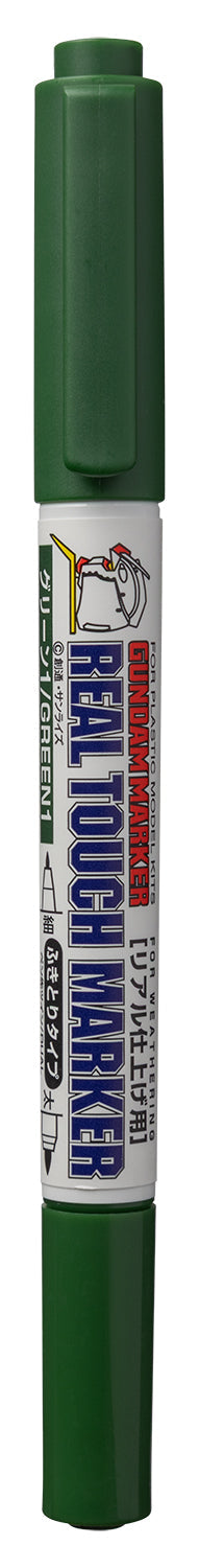Mr. Hobby GM408 Real Touch Marker - Real Touch Green 1 Felt-Tip Pen Green color Extra Fine Tip and Broad Tip without packaging by GSI Creos