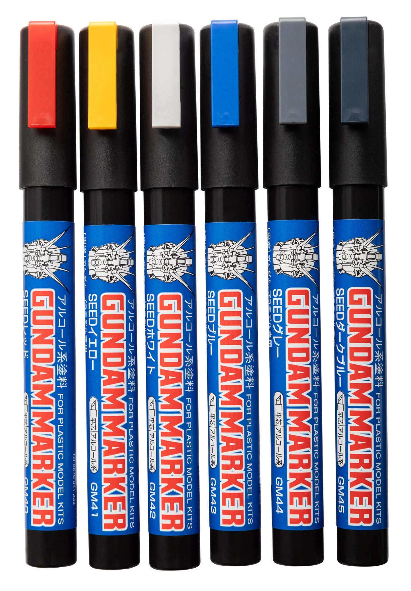 Mr. Hobby GMS109 Gundam Seed Basic Set Felt-Tip Pen Chisel Tip Set of 6 without packaging by GSI Creos