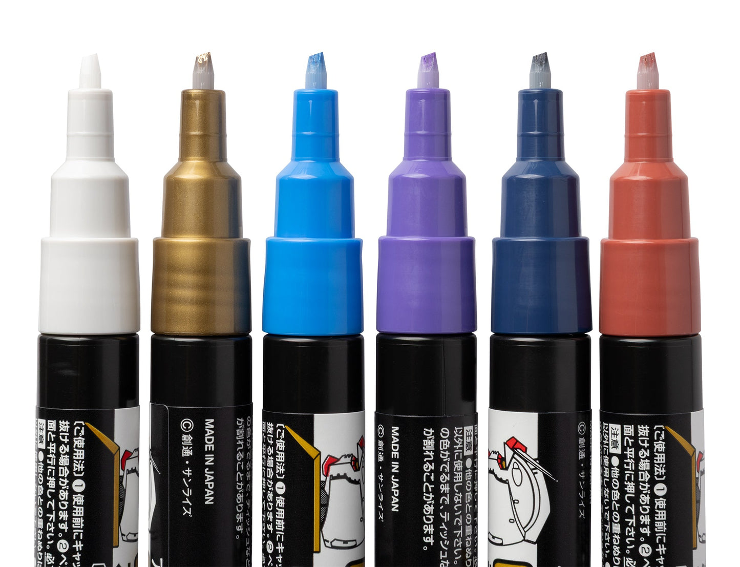 Mr. Hobby GMS124 Gundam Marker Advanced Set Felt-Tip Pen Chisel Tip Set of 6 without caps  by GSI Creos