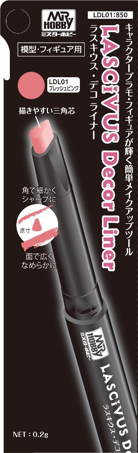 Mr. Hobby LDL01 LASCIVUS Decor Liner Fresh Pink Powder Paint by GSI Creos with packaging front view