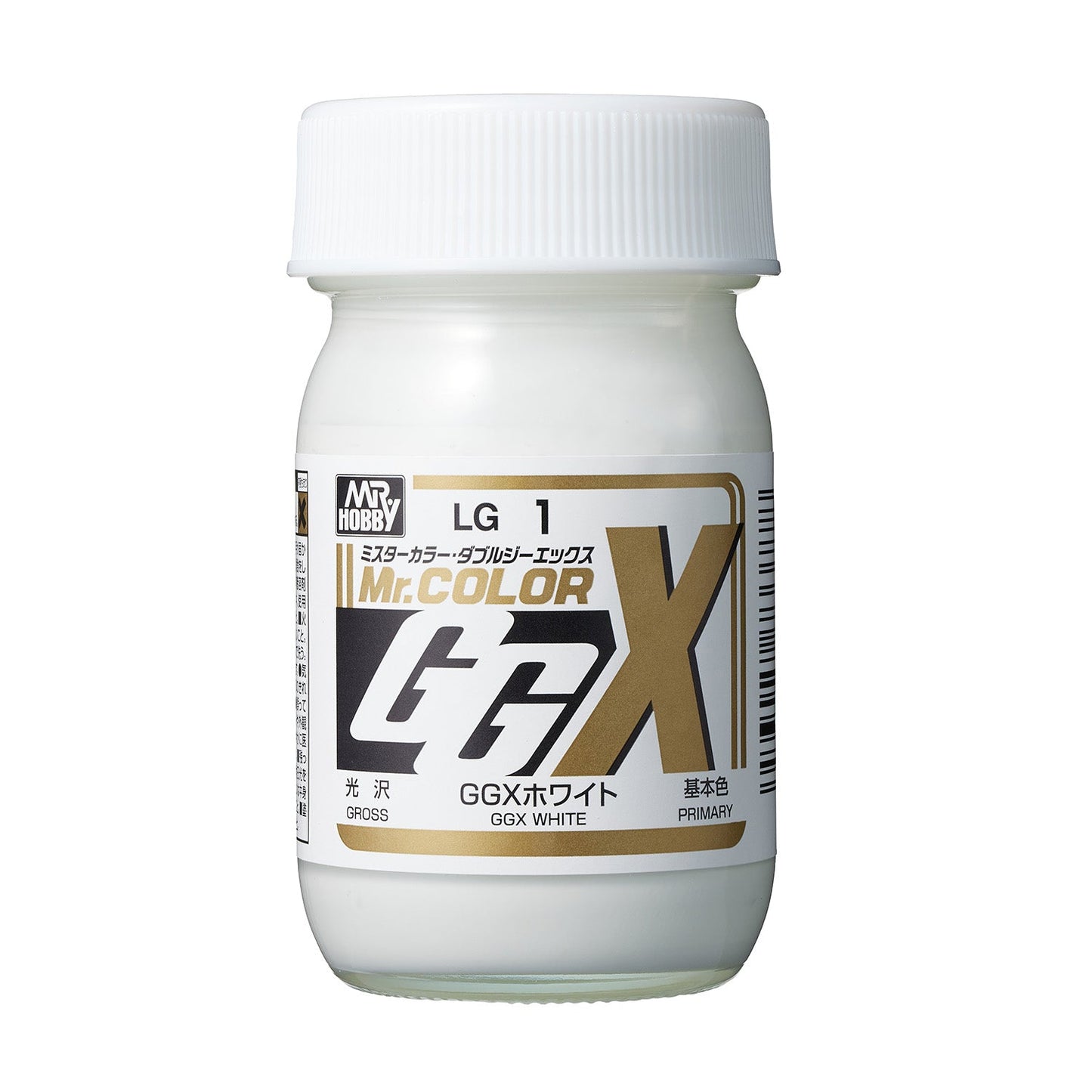 Mr. Hobby LG1 Mr. Color GGX White Model Paint by GSI Creos 60 ml paint bottle front view