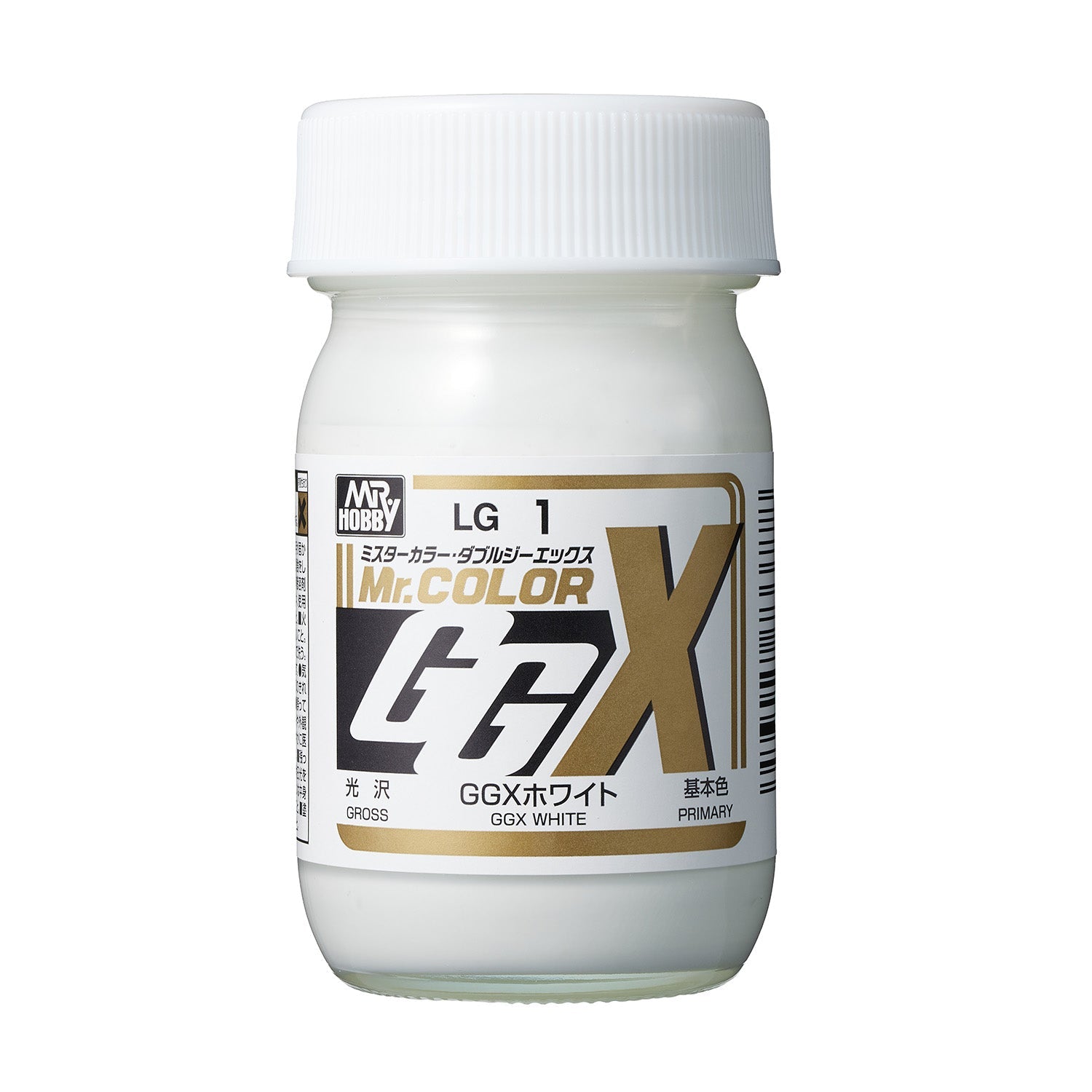 Mr. Hobby LG1 Mr. Color GGX White Model Paint by GSI Creos 60 ml paint bottle front view