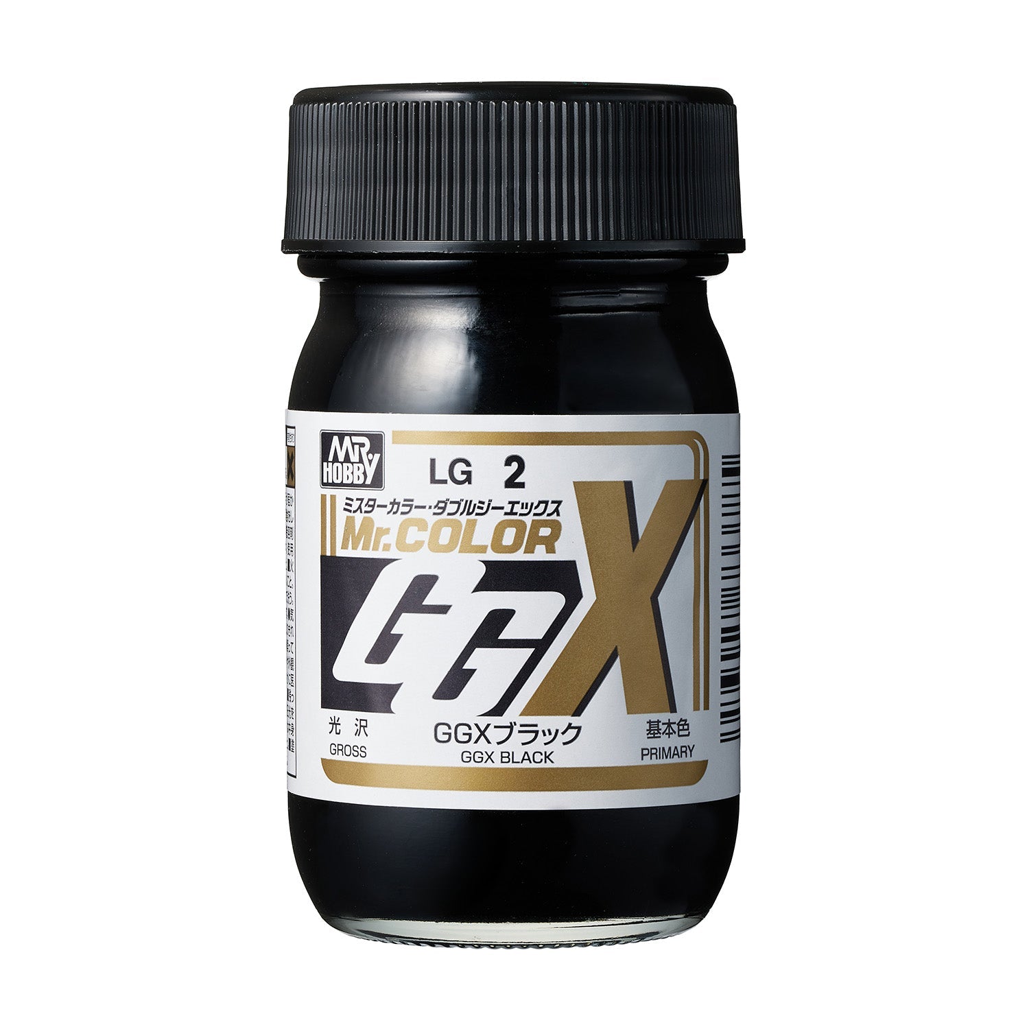 Mr. Hobby LG2 Mr. Color GGX Black Model Paint by GSI Creos 60 ml paint bottle front view