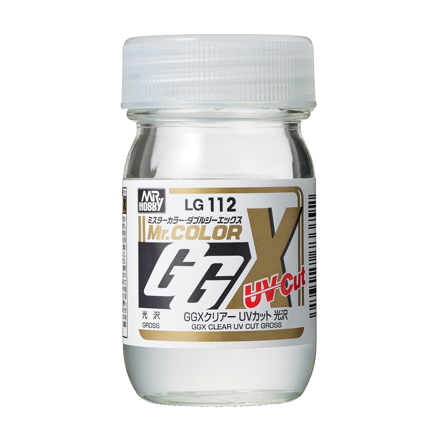 Mr. Hobby LG112 Mr. Color GGX Clear UV Cut Model Paint by GSI Creos 60 ml paint bottle front view