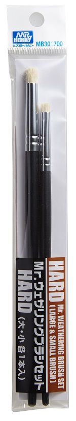 MB30 Mr. Weathering Brush Set Hard Brushes by Mr. Hobby made of Aluminum Plastic