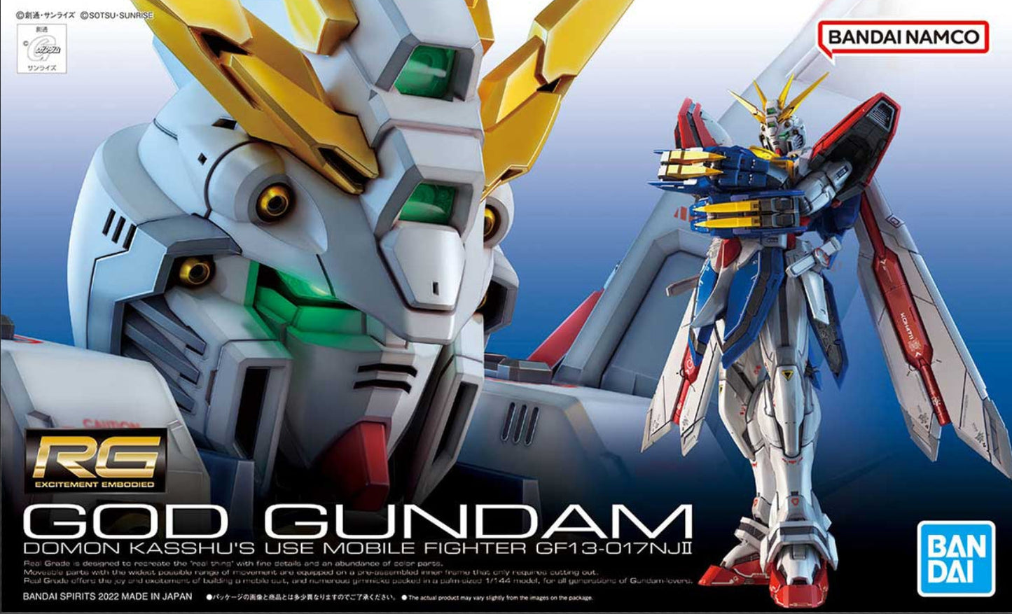 1/144 RG God Gundam collectible scale model made of plastics by Bandai