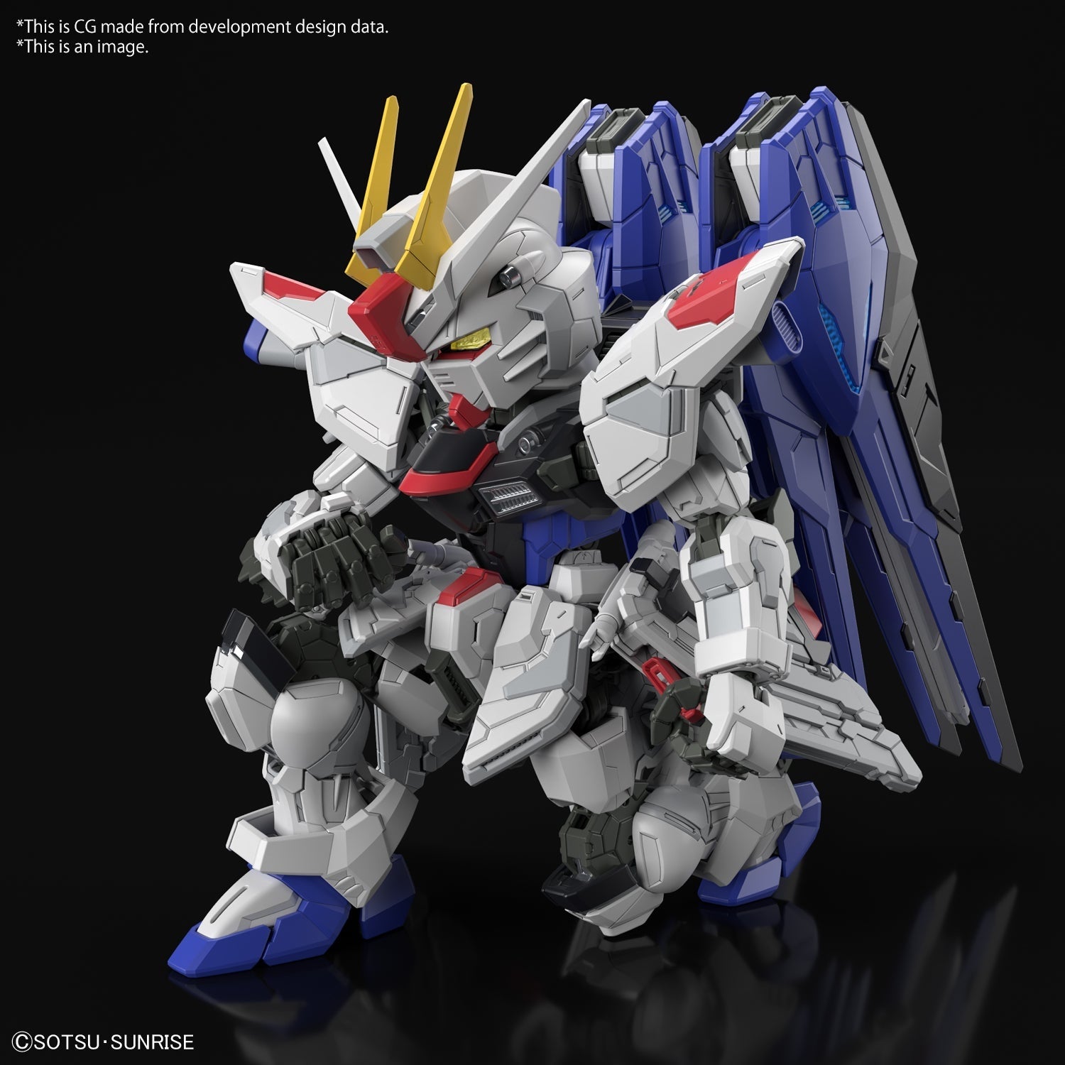 Master Grade SD Freedom Gundam collectible scale model made of plastics by Bandai