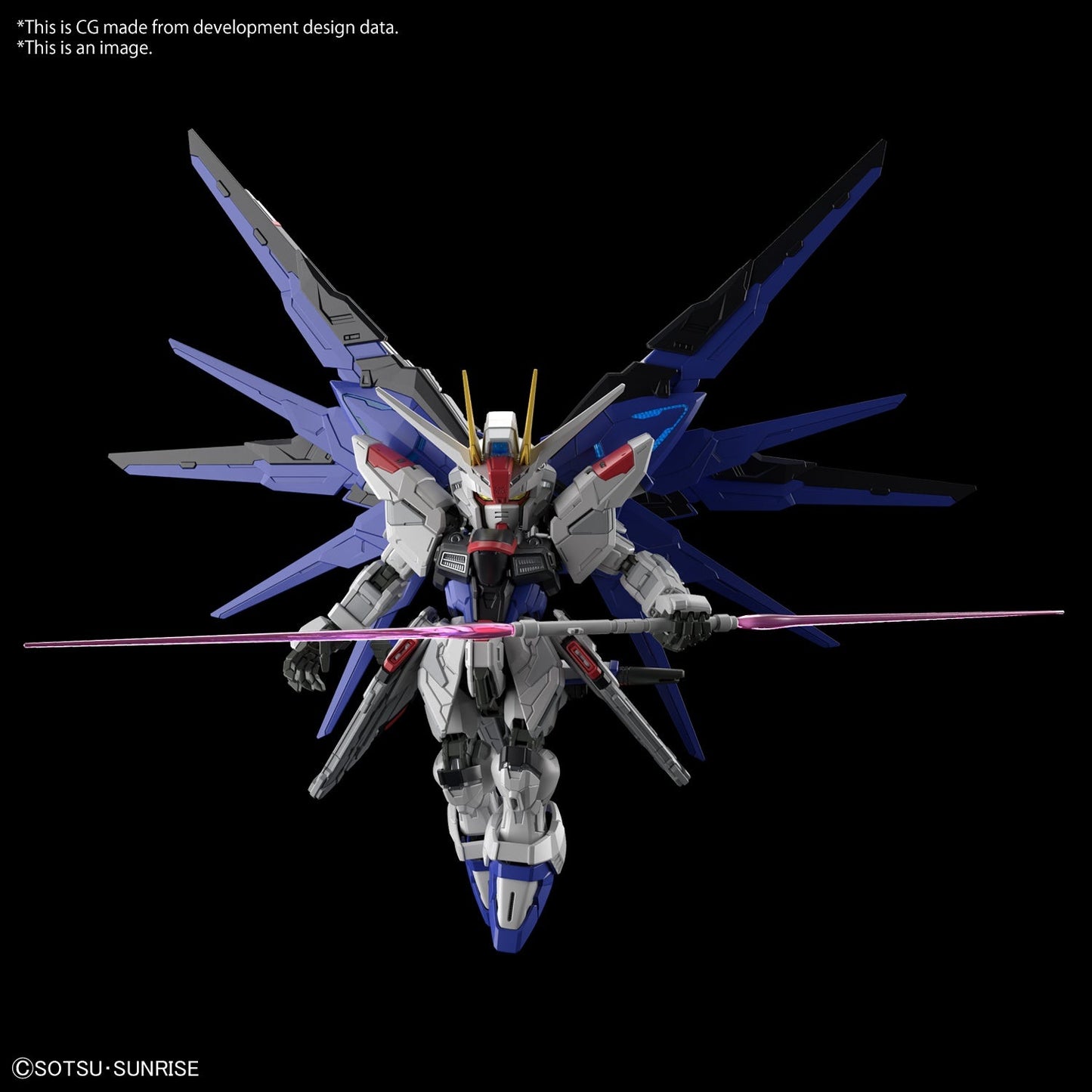 Master Grade SD Freedom Gundam collectible scale model made of plastics by Bandai