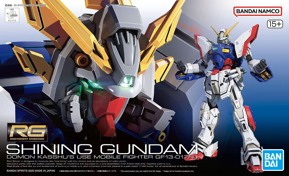 1/144 RG Shining Gundam collectible scale model made of plastics by Bandai