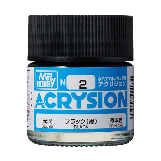 N2 Acrysion Color Black Model Paint Black color 10 ml by Mr. Hobby