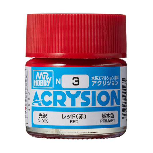 N3 Acrysion Color Red Model Paint Red color 10 ml by Mr. Hobby