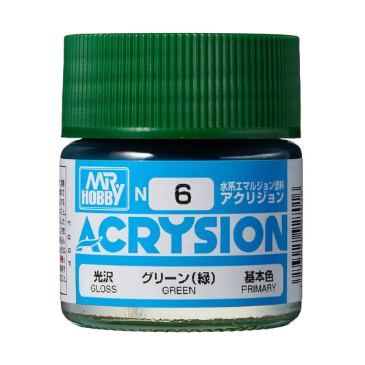 N6 Acrysion Color Green Model Paint Green color 10 ml by Mr. Hobby
