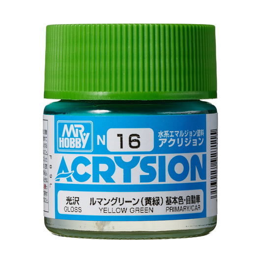 N16 Acrysion Color Yellow Green Model Paint Green color 10 ml by Mr. Hobby