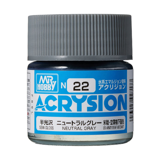 N22 Acrysion Color Neutral Gray Model Paint Gray color 10 ml by Mr. Hobby