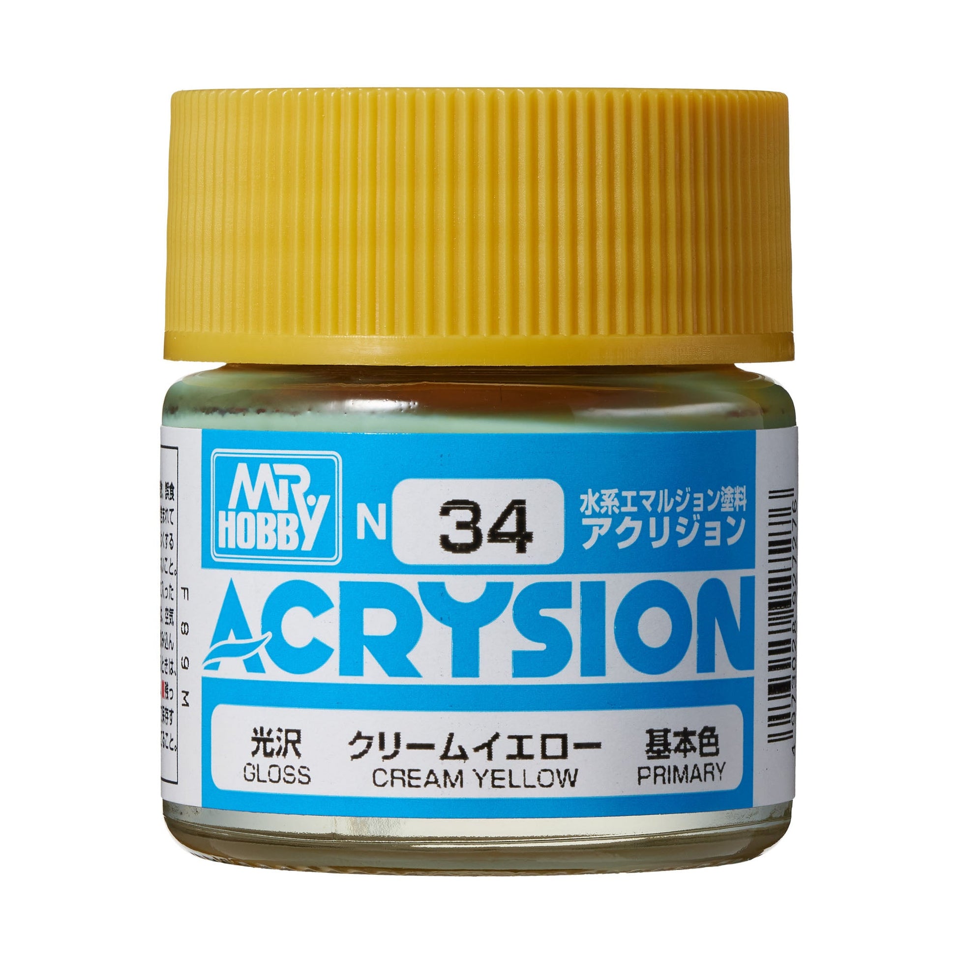 N34 Acrysion Color Cream Yellow Model Paint Yellow color 10 ml by Mr. Hobby