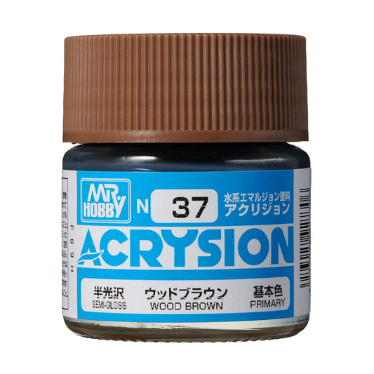 N37 Acrysion Color Wood Brown Model Paint Brown color 10 ml by Mr. Hobby