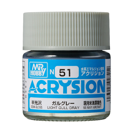 N51 Acrysion Color Light Gull Gray Model Paint Gray color 10 ml by Mr. Hobby