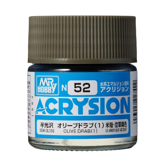 N52 Acrysion Color Olive Drab (1) Model Paint Green color 10 ml by Mr. Hobby