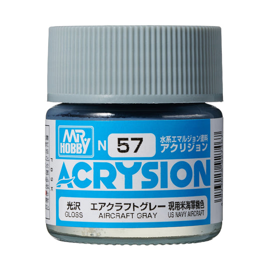 N57 Acrysion Color Aircraft Gray Model Paint Gray color 10 ml by Mr. Hobby