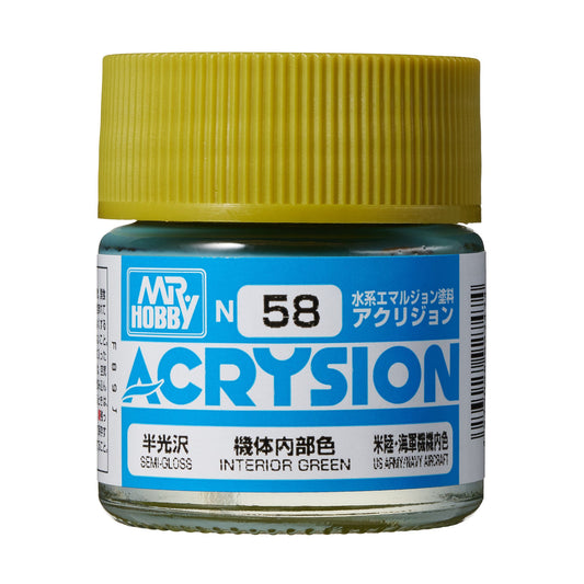 N58 Acrysion Color Interior Green Model Paint Green color 10 ml by Mr. Hobby