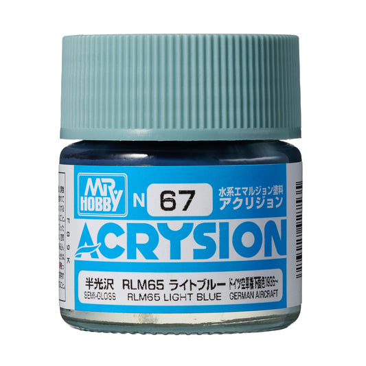 N67 Acrysion Color RLM65 Light Blue Model Paint Blue color 10 ml by Mr. Hobby