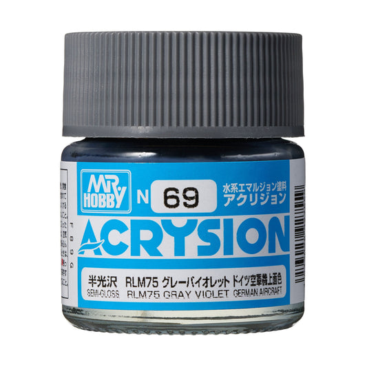 N69 Acrysion Color RLM75 Gray Violet Model Paint Violet color 10 ml by Mr. Hobby