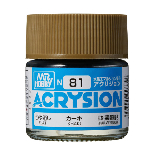 N81 Acrysion Color Khaki Model Paint Khaki color 10 ml by Mr. Hobby