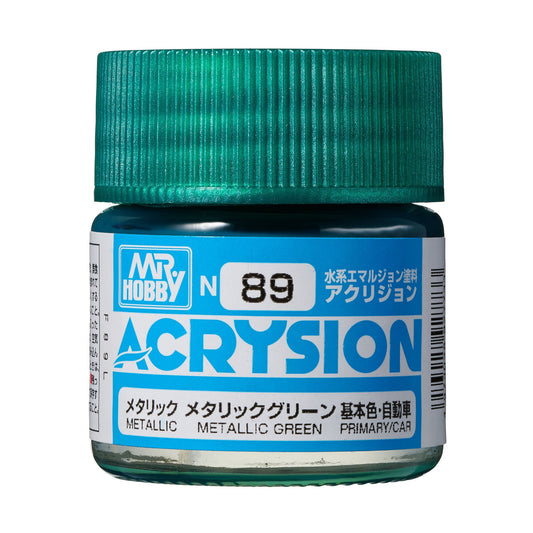 N89 Acrysion Color Metallic Green Model Paint Green color 10 ml by Mr. Hobby