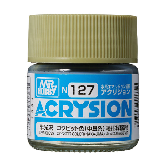 N127 Acrysion Color Cockpit Color (Nakajima) Model Paint Green color 10 ml by Mr. Hobby