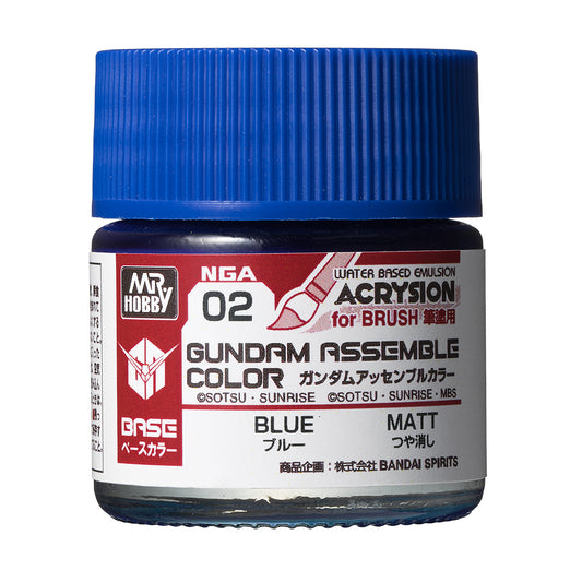 Mr. Hobby NGA02 Gundam Assemble Color Blue Model Paint by GSI Creos 10 ml paint bottle front view