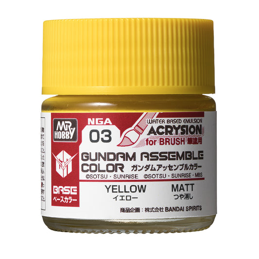 Mr. Hobby NGA03 Gundam Assemble Color Yellow Model Paint by GSI Creos 10 ml paint bottle front view