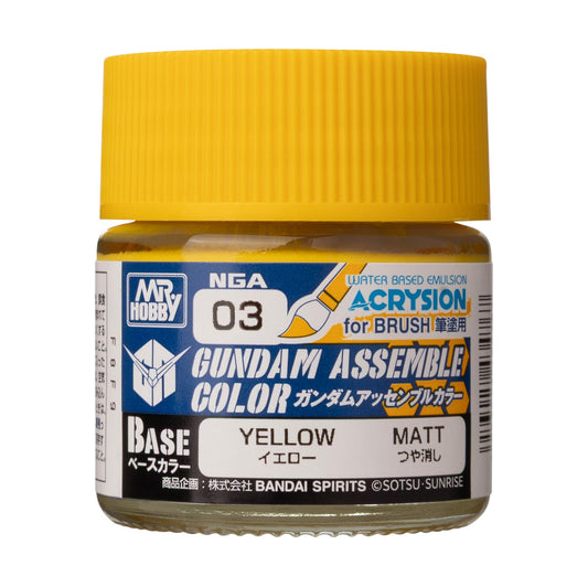 Mr. Hobby NGA03 Gundam Assemble Color Yellow Model Paint by GSI Creos 10 ml paint bottle front view