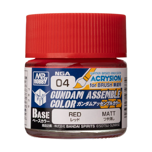 Mr. Hobby NGA04 Gundam Assemble Color Red Model Paint by GSI Creos 10 ml paint bottle front view